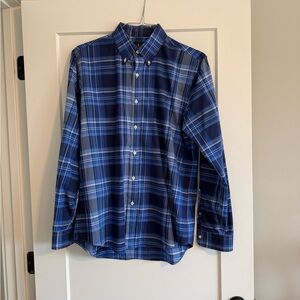 POLO Ralph Lauren Navy and Light Blue Plaid Shirt size L